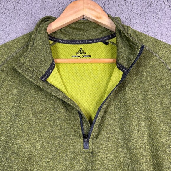 Prana Sweatshirt Mens Size Large Green 1/4 Zip pullover Lightweight Performance - Picture 6 of 11